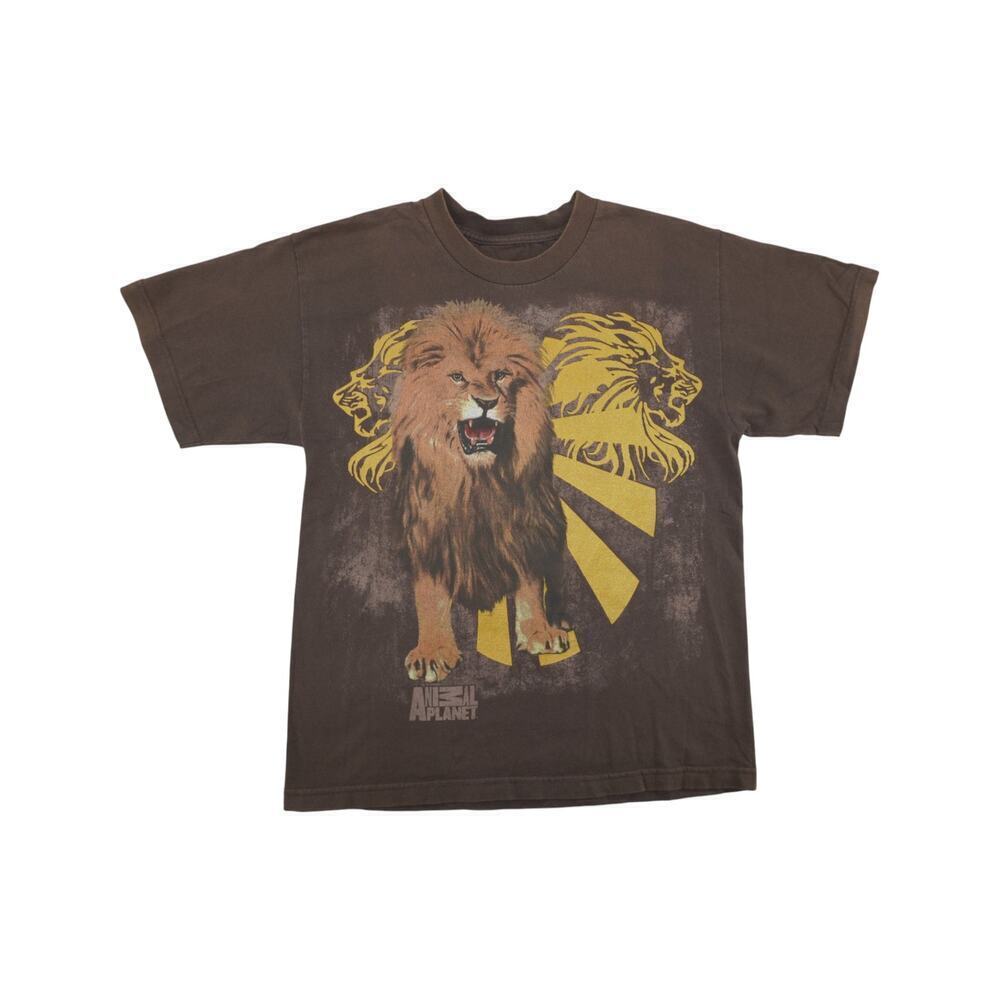 Animal Planet Lion Graphic Tee Brown Yellow Youth L